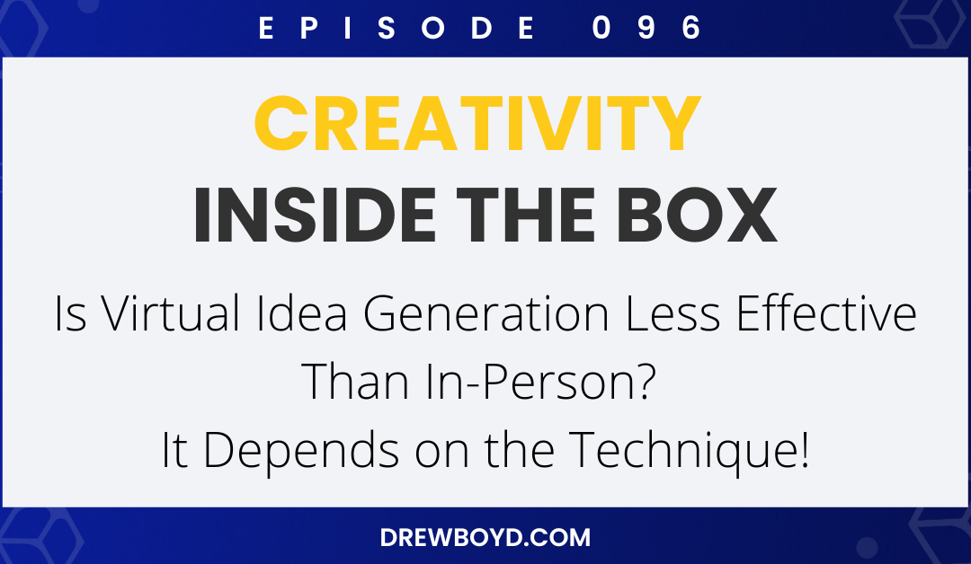 Episode 096: Is Virtual Idea Generation Less Effective Than In-Person? It Depends on the Technique!
